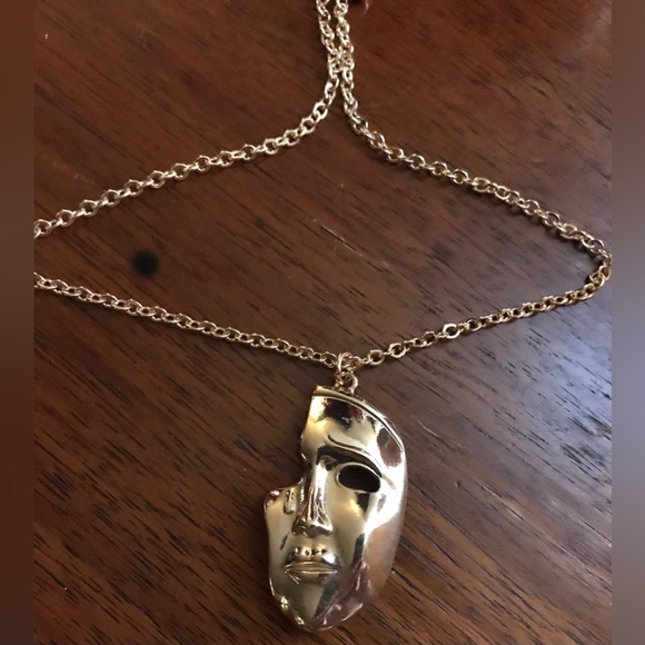 Phantom of Opera- Gold Theatre Masquerade War Mask Sons of Harpy Tragedy Pendant - Picture 4 of 8